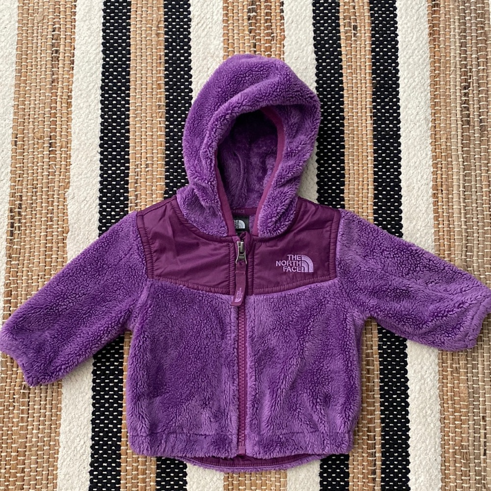 The North Face Infant Girls Oso Fleece Hoodie Zip Up Coat Jacket Size 0-3M
